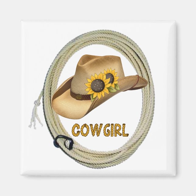 Imã Sunflower Cowgirl Magnet (Frente)