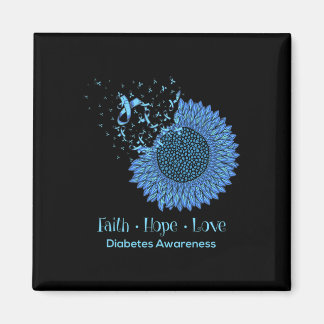 Imã Sunflower Faith Esperança Ama Diabetes Sensibiliza