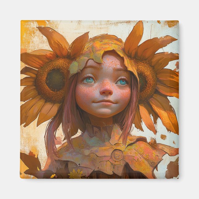 Imã Sunflower Girl (Frente)