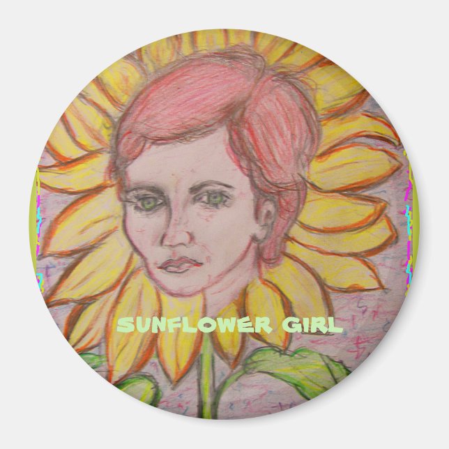 Imã Sunflower Girl (Frente)