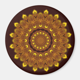 Imã Sunflower Kaleidoscope Mandala