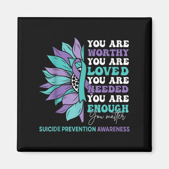 Imã Sunflower Motivational Suprt Suicide Prevention Aw (Frente)