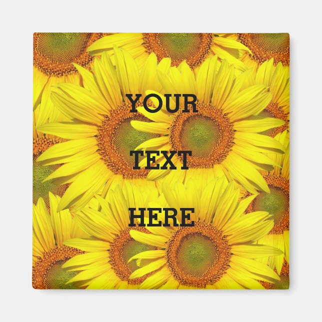 Imã Sunflower Rustic Floral Summer Yellow Casamentos (Frente)