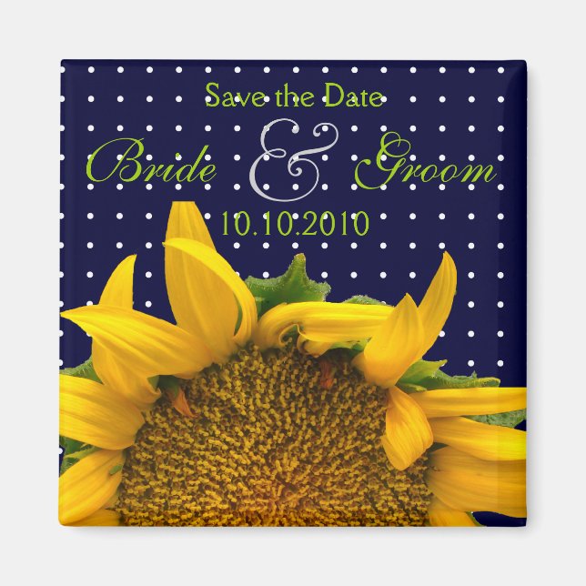 Imã Sunflower Save-The-Date (Frente)