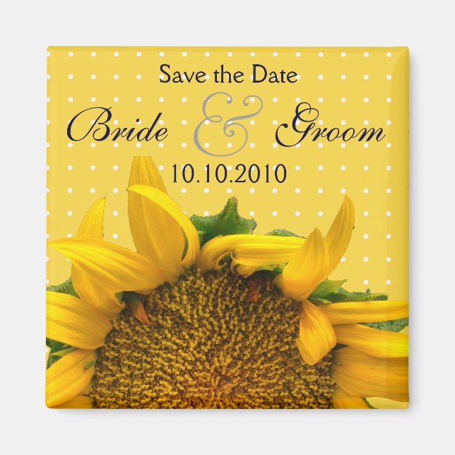 Imã Sunflower Save-The-Date (Frente)