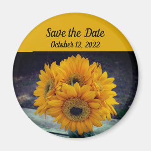 Imã Sunflower Save the Date Sunflower Event Favor