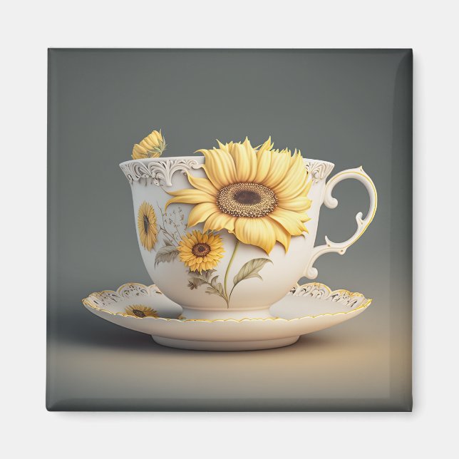 Imã Sunflower Teacup (Frente)