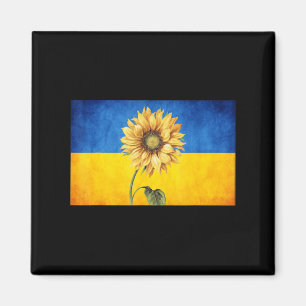 Imã Sunflower Ucrânia Flag Ucraniano Vintage Stand Wit