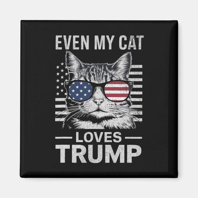 Imã Sungles Usa Flag Até Meu Gato Adora Trump (Frente)