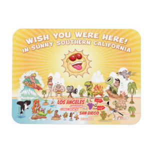 Ímã Sunny Southern California Souvenir Magnet