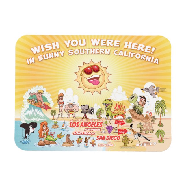 Ímã Sunny Southern California Souvenir Magnet (Horizontal)