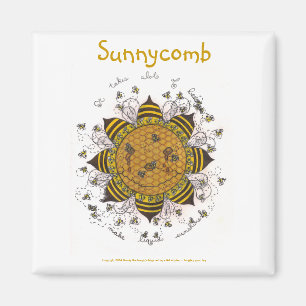 Imã Sunnycomb - 2" ímã quadrado (branco)