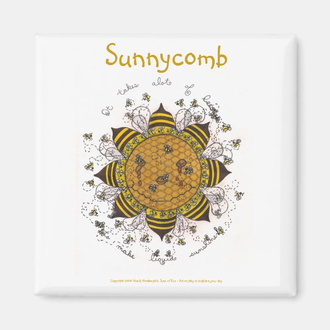 Imã Sunnycomb - Magnet Quadrado de 2" (branco) (Frente)