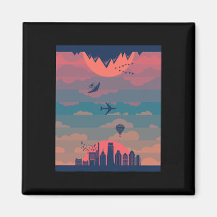 Imã Sunrise — Ciclo Sunset Da Terra Do Dia E Da Noite 