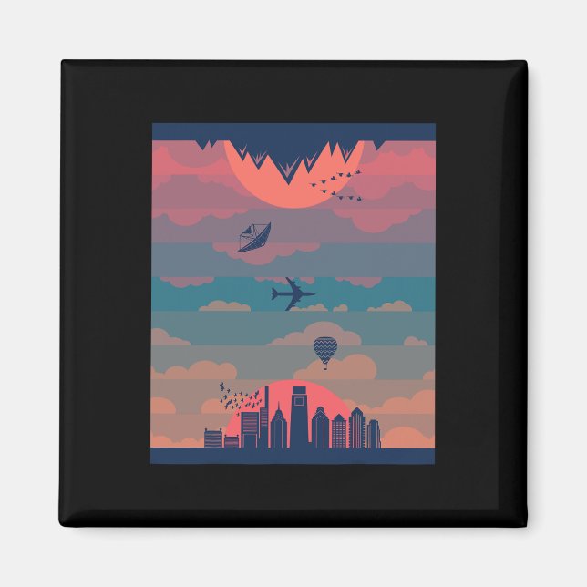 Imã Sunrise — Ciclo Sunset Da Terra Do Dia E Da Noite  (Frente)