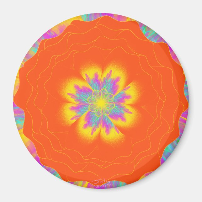 Imã Sunrise Poppy por Flor de Potência (Frente)