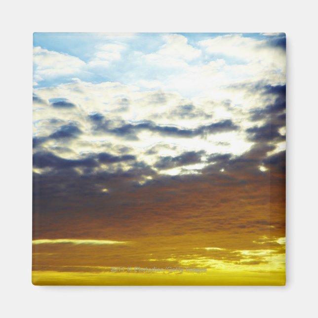 Imã Sunset Amarelo Azul-Motivo com Nuvens (Frente)