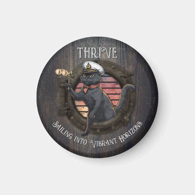 Imã Sunset de Gato Negro: Uma Viagem para prosperar (Frente)