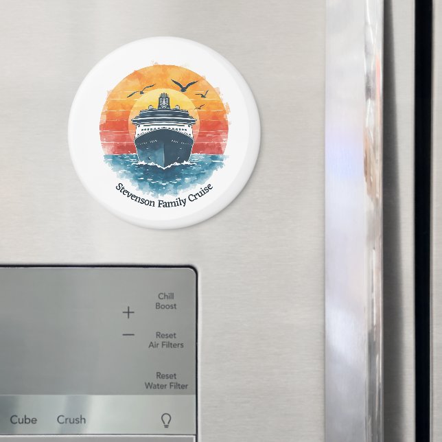 Imã Sunset Family Name Vacation Cruise Ship Keepsake (In Situ (Fridge))