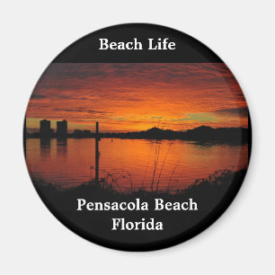 Imã Sunset na praia de Pensacola