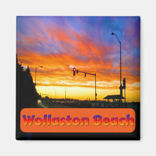 Imã Sunset na praia de Wollaston