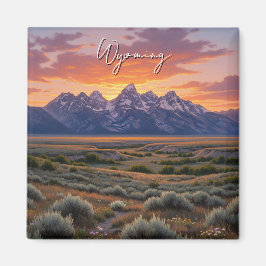 Imã Sunset na Viagem de Wyoming