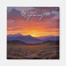 Imã Sunset na Viagem de Wyoming