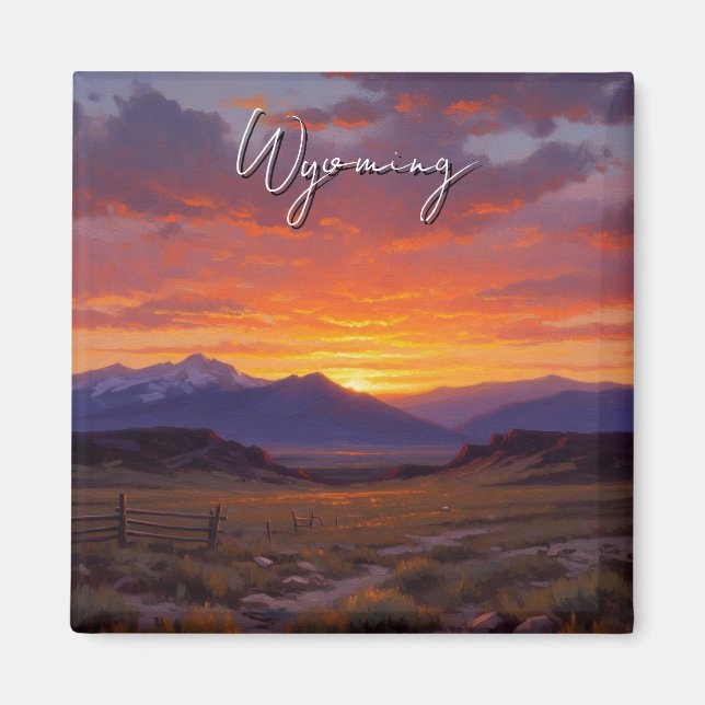Imã Sunset na Viagem de Wyoming (Frente)