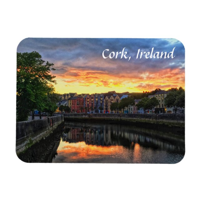 Ímã Sunset on River Lee, Cork Ireland Magnet (Horizontal)
