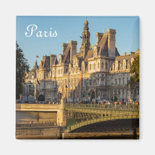 Imã Sunset over Hotel de Ville em Paris, França