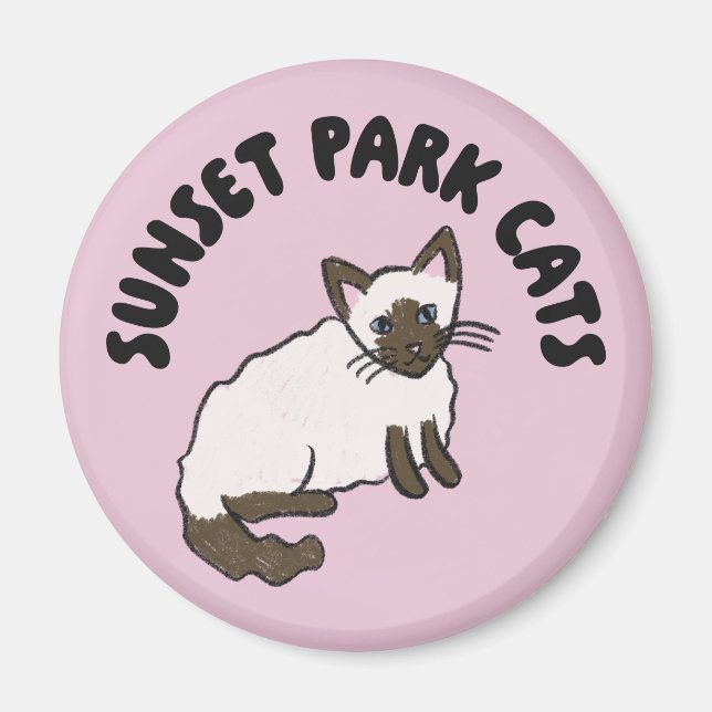 Imã Sunset Park Cats | Magnet | Almond Rescue Cat  (Frente)