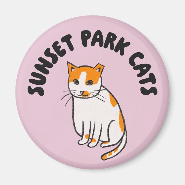 Imã Sunset Park Cats | Magnet | Charming Rescue Cat  (Frente)