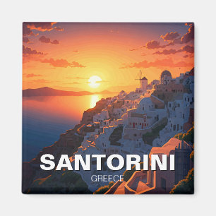 Imã Sunset Santorini Viagem das Ilhas Gregas
