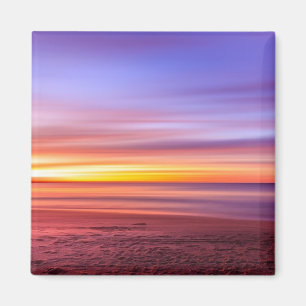 Imã Sunset Sky sobre praia e mar