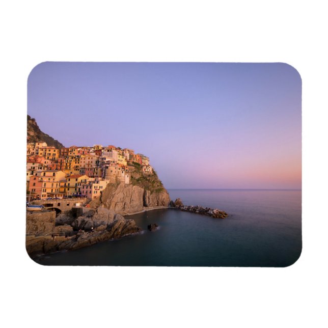 Ímã Sunset sobre a aldeia de Manarola em Cinque Terre (Horizontal)