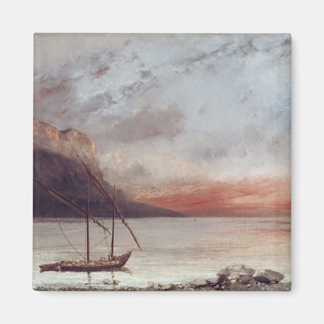 Imã Sunset sobre Lago Leman, 1874 (Frente)