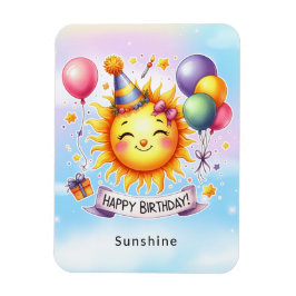 Ímã Sunshine Custom Name Feliz Aniversário