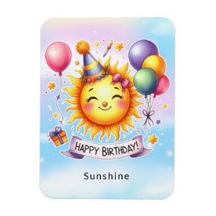 Ímã Sunshine Custom Name Feliz Aniversário