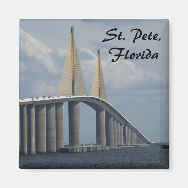 Imã Sunshine Skyway Bridge Florida Magnet (Frente)