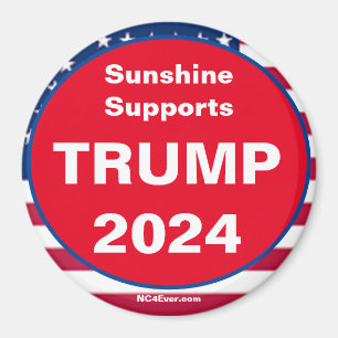 Imã Sunshine Suporta o ímã Patriótico TRUMP 2024