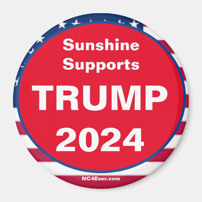 Imã Sunshine Suporta o ímã Patriótico TRUMP 2024 (Frente)