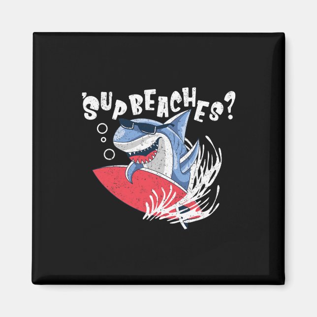Imã Sup Beaches Funny Shark Summer Lover Mema Va (Frente)