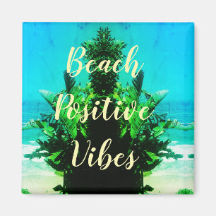 Imã Super Green Summer Beach Positive Vibes Magnet