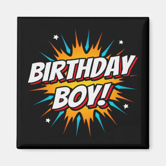 Imã Super-herói Birthday Boy História em quadrinhos Fe