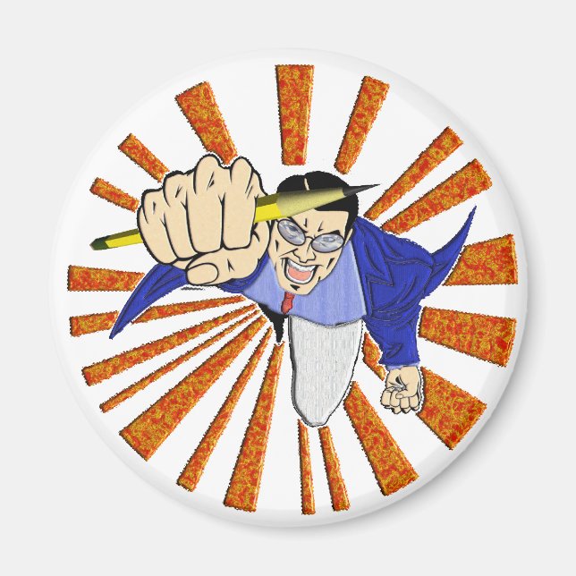 Imã Super-herói com Lápis (Frente)