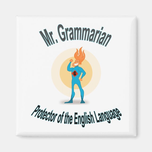 Imã Super-herói Fanático Gramática (Frente)