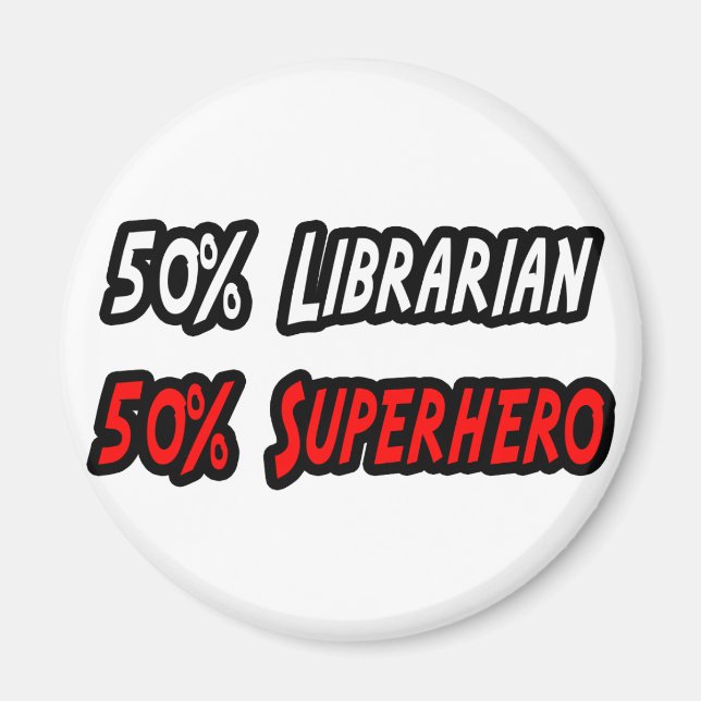 Imã Super-herói Half Bibliotecário (Frente)