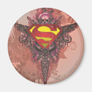 Imã Super-Homem Estilizado Logotipo Grunge Design
