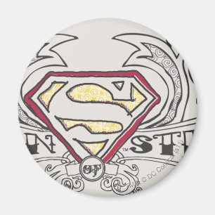 Imã Super-Homem Estilizado Logotipo textual