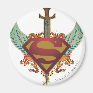 Imã Super-Homem Estilizado Logotipo Wings